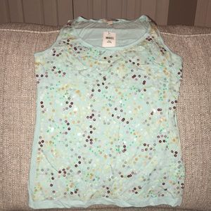 New Banana Republic aqua sequined tank